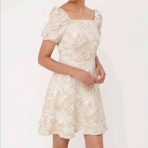 BNWT LOFT Palm Tie Back Flare Dress